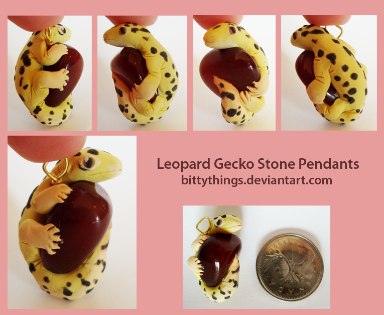 Leopard Gecko Stone Pendant - SOLD