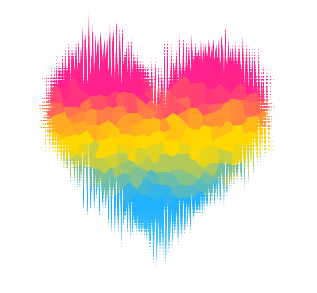 Pansexual / Panromantic Glitch Heart by Pride-Flags on DeviantArt