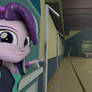 Starlight Glimmer selfie in the Canterlot High Gym