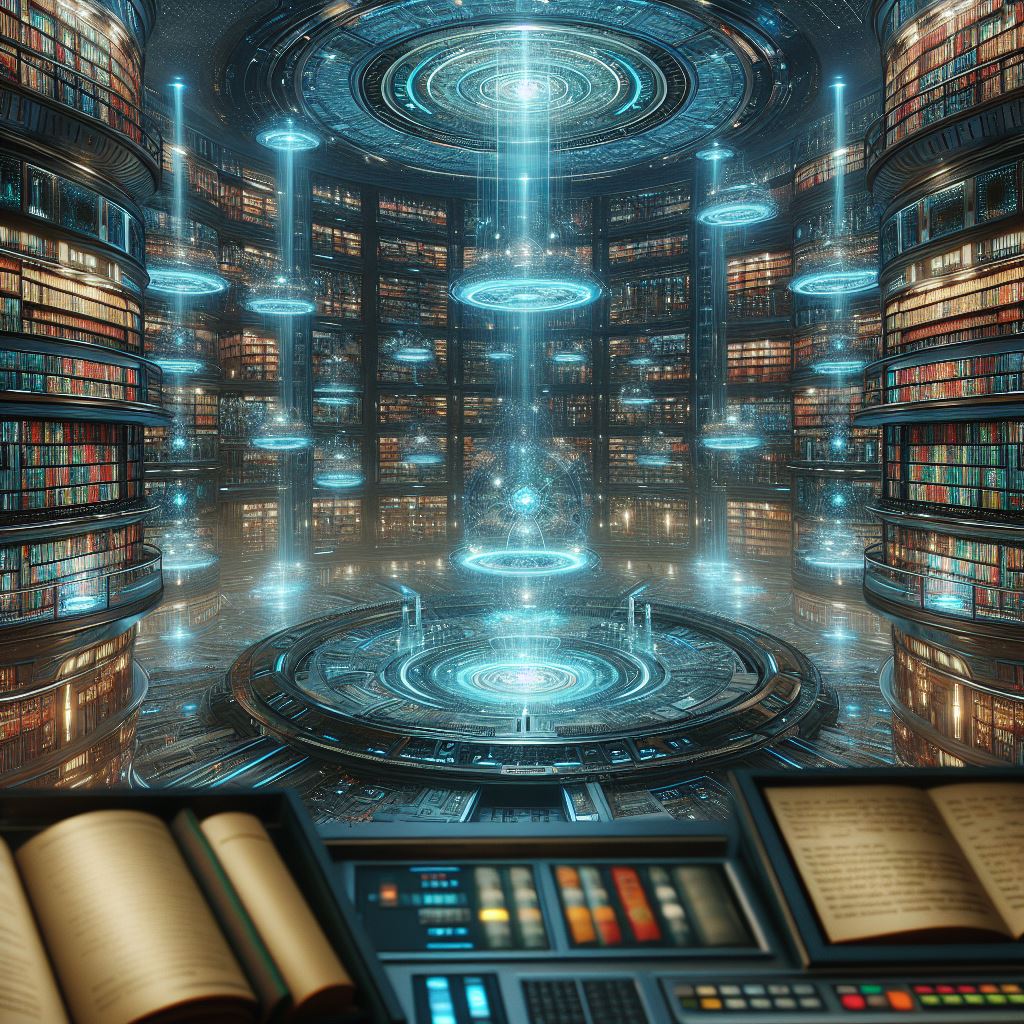 Futuristic Library Inside Futuristic library of knowledge by EmperorAlexander on DeviantArt