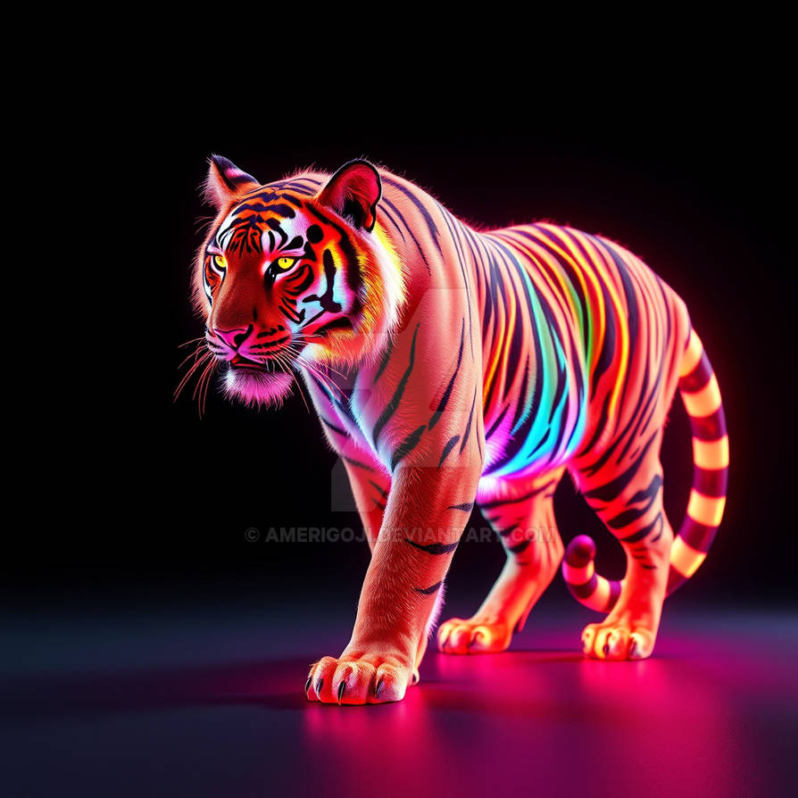 Rgb Tiger Rainbow glowing Tiger (2) by Amerigoji on DeviantArt