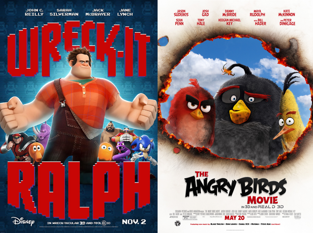 Enraged Ralph Wreck-It Ralph and The Angry Birds Movie Posters by ...