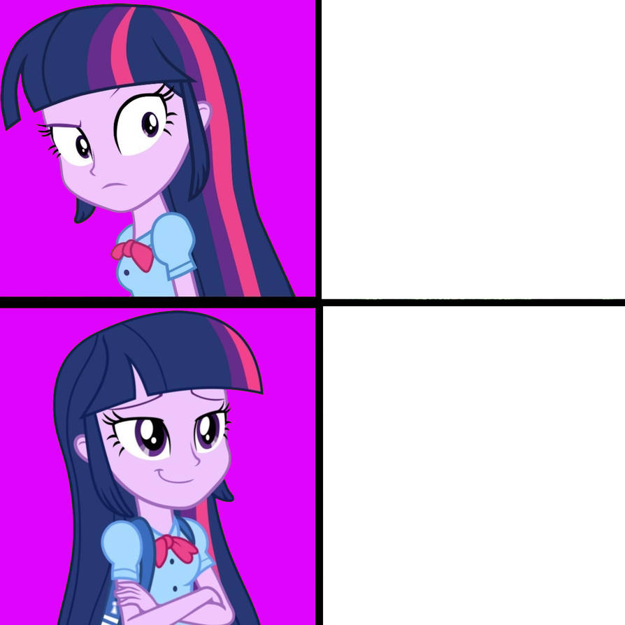 Twilight Sparkle (EG) Drake Meme Template by JosephPatrickBrennan on