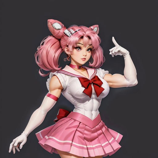 Muscle Sailor Chibi-moon by Shewolfshowl on DeviantArt
