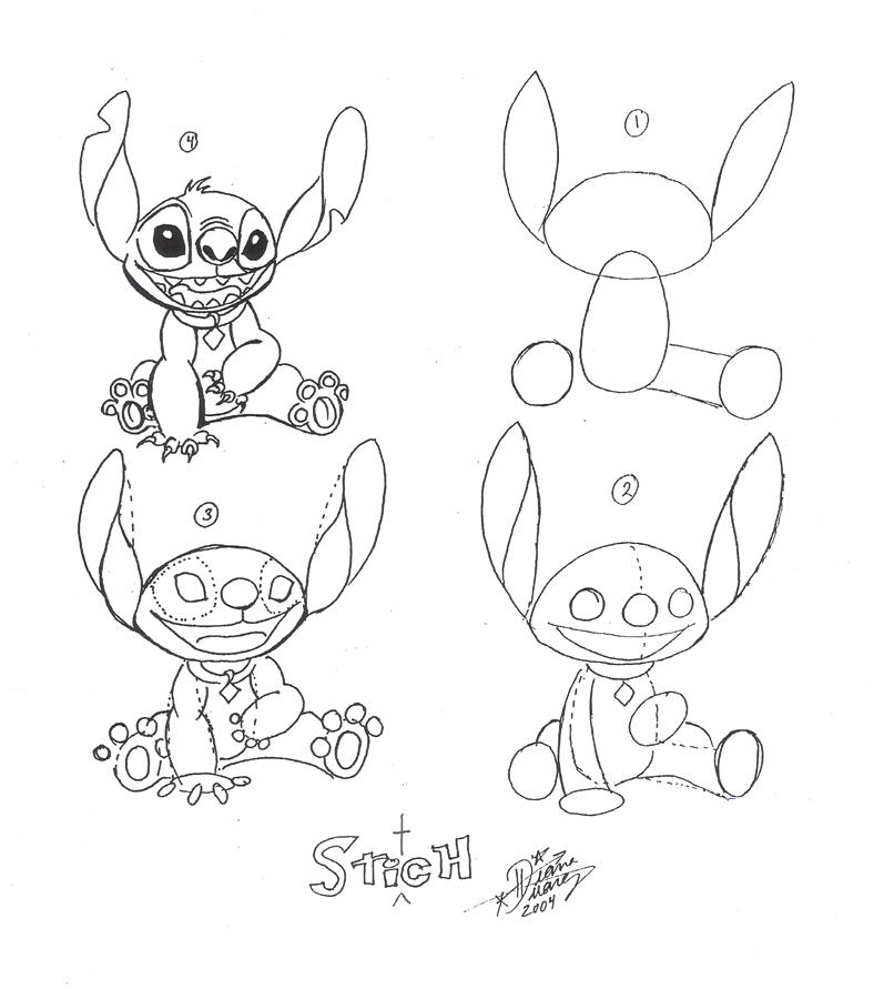 How To Draw Stitch from Lilo & Stitch Drawing Tutorial {Step-By-Step} 