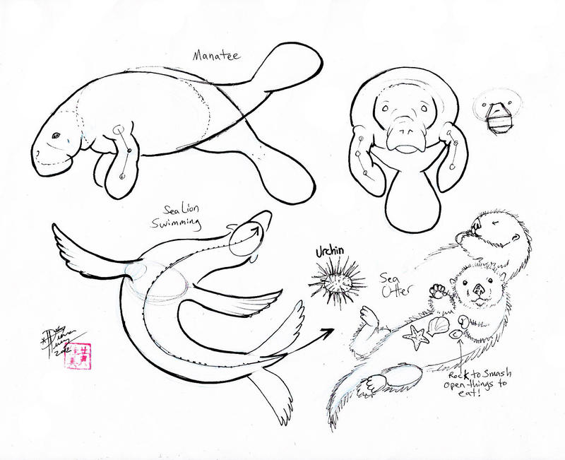 Draw Manatee, Sea Otter etc.