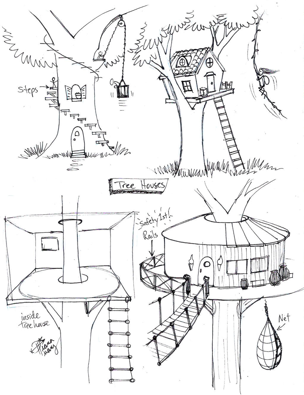 Draw Tree House By Diana-Huang On Deviantart