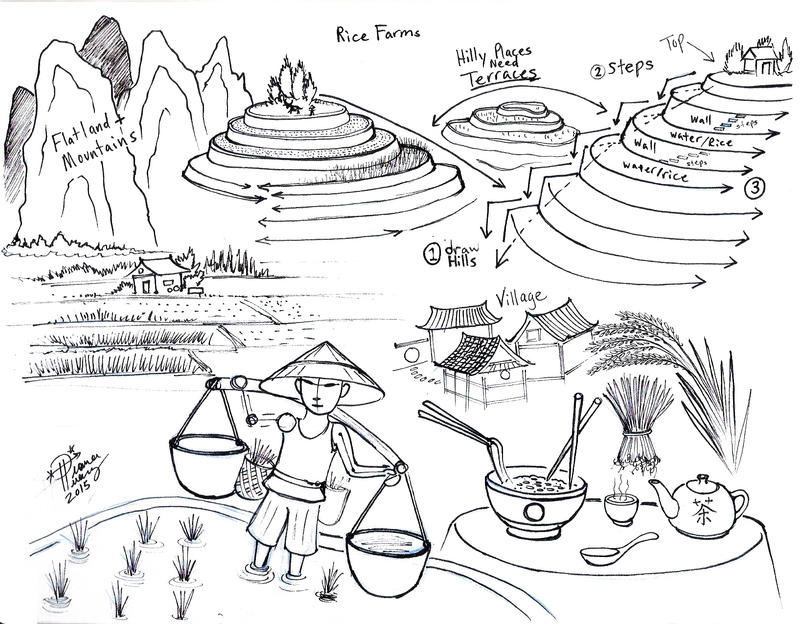 Blue Rice Farm Drawing Draw Rice Farms by Diana-Huang on DeviantArt