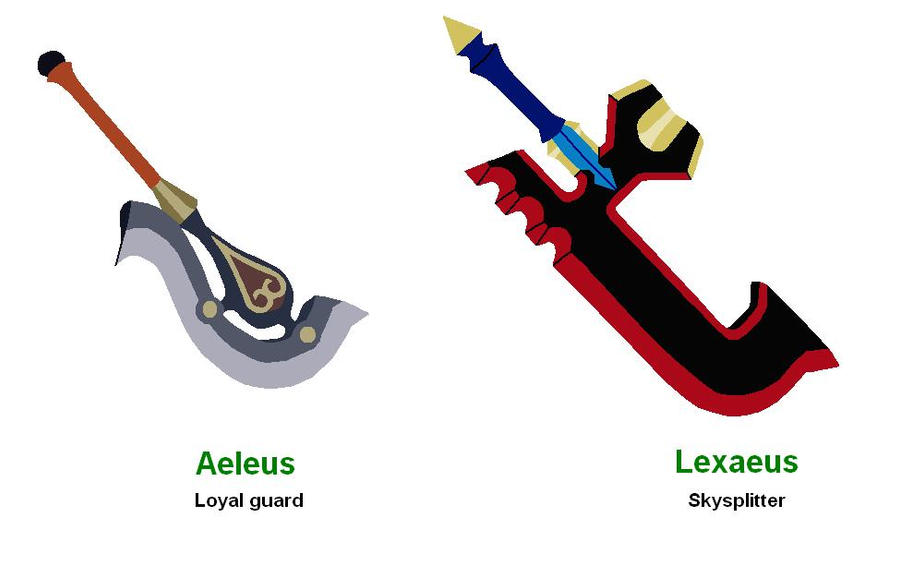 Aeleus and Lexaeus weapons by Vildtiger on DeviantArt