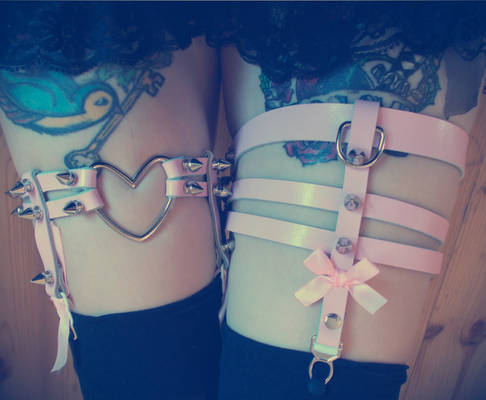 Pastel Goth Garters II