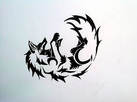 Wolf Tattoo--marker