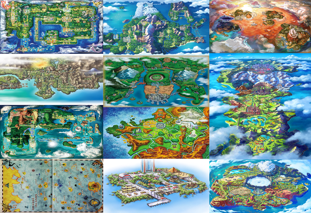 Pokemon Regions Maps by GianlucaBraveHeart10 on DeviantArt