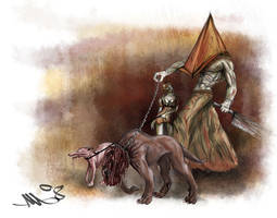 Even Pyramid head loves dogs