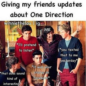 Giving Friends Updates About One Direction