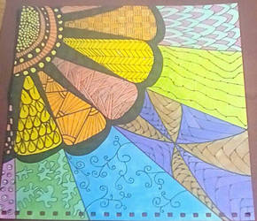 sun/flower colored doodle