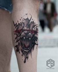 Abstract lion tattoo