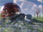 A rocky situation for a clear sphere by chrisntheboat