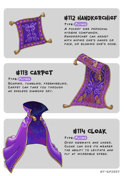 #112 Handkerchief - #113 Carpet - #114 Cloak