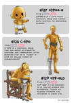 #127 C3PEE-0 - #128 C-3PO - #129 C3P-OLD by Ry-Spirit