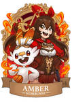 Genshin Pokemon Amber x Scorbunny by Ry-Spirit
