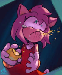 Amy Rose eats a lemon