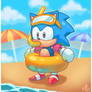 Sonic going for a swim
