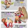 #535 Soarat - #536 Flying Mouse - #537 Aerodent