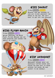 #535 Soarat - #536 Flying Mouse - #537 Aerodent