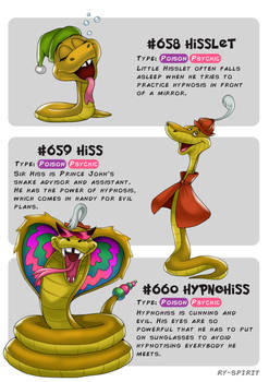 #658 Hisslet - #659 Hiss - #660 Hypnohiss