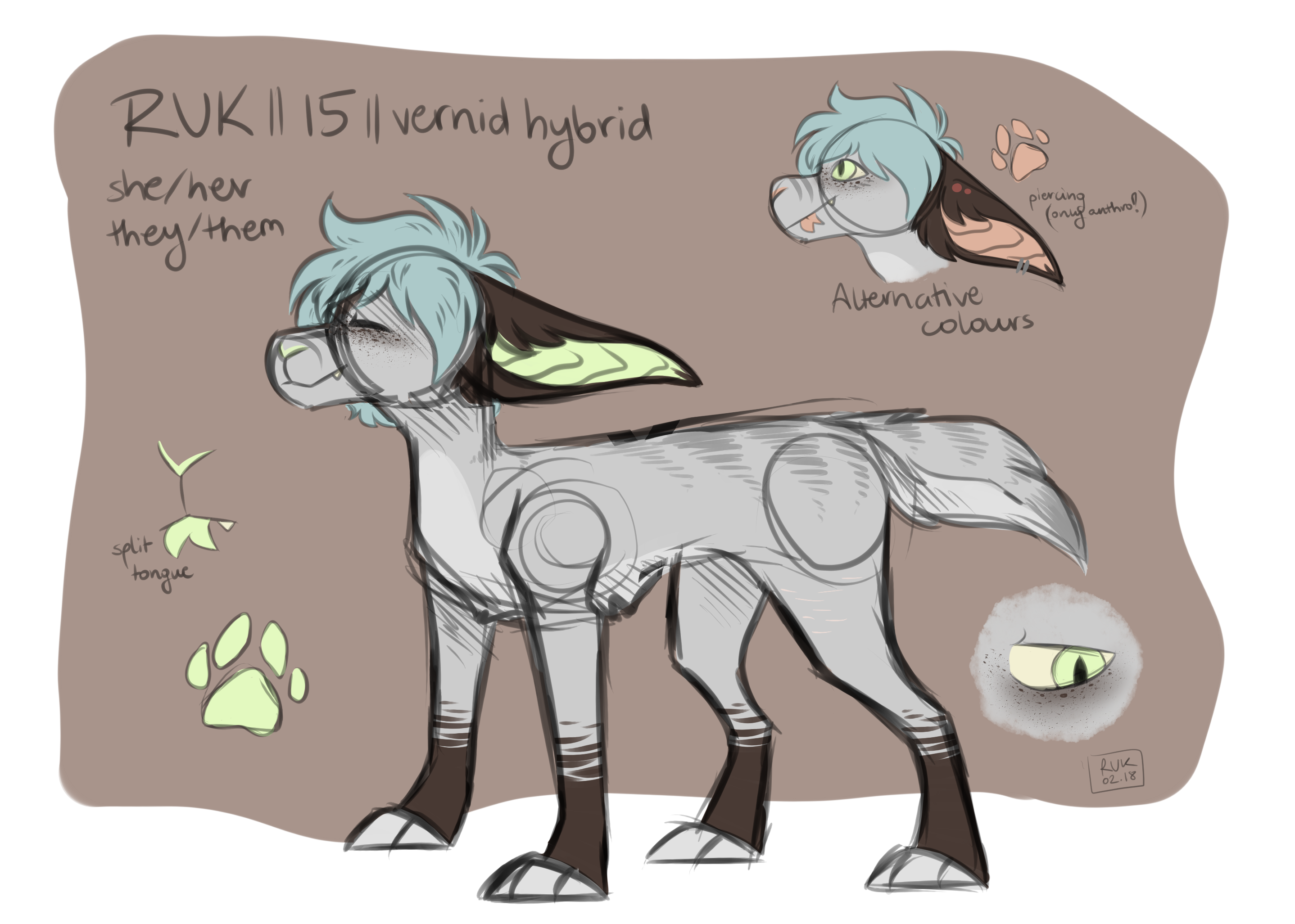 OUTDATED (bc it's ugly XDD) [FURSONA REF SHEET]