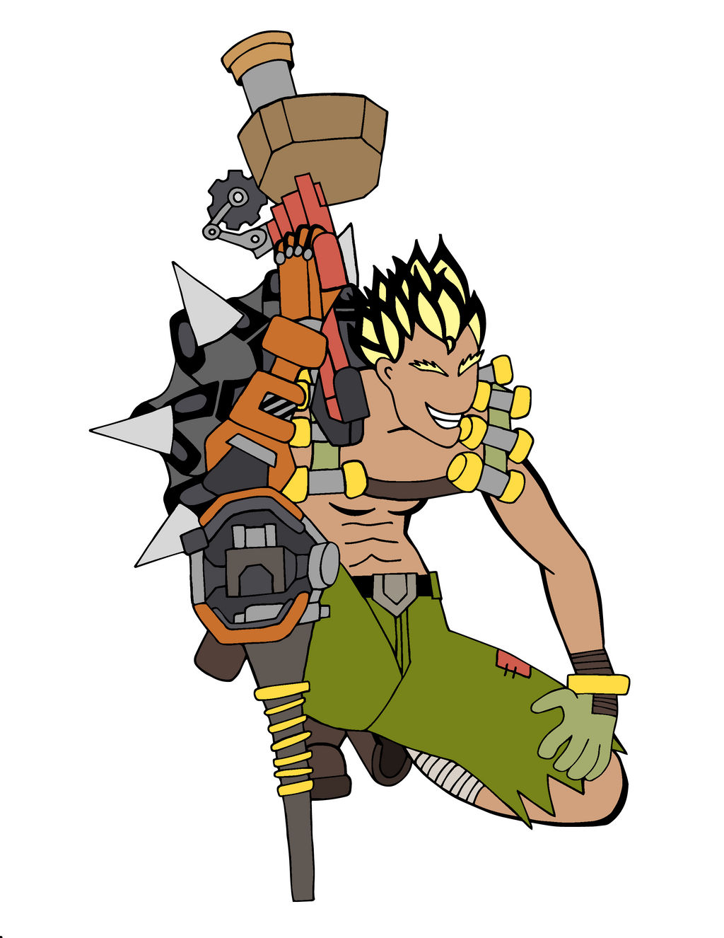 Junkrat Hand Junkrat (Colored Line Art) by ScaylenRenvac on DeviantArt
