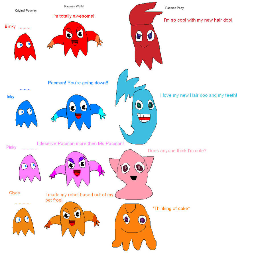 Pacman Ghost Comparison by imthecutest1238 on DeviantArt