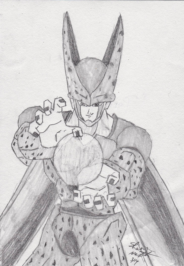Perfect Cell pencil sketch finished by ShelandryStudio on DeviantArt