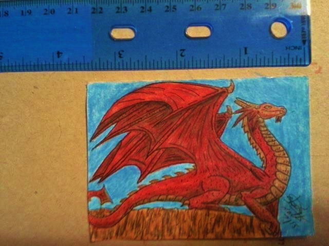 ACEO #1 Dragon finished (photographed)