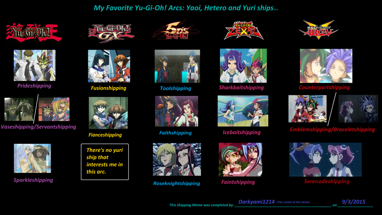 My Favorite Yugioh Arc S Ships Meme By Darkyami1214 On Deviantart My Favorite Yugioh Arc S Ships Meme By Darkyami1214 On Deviantart