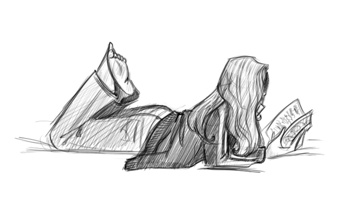 Wife Reading by kuabci