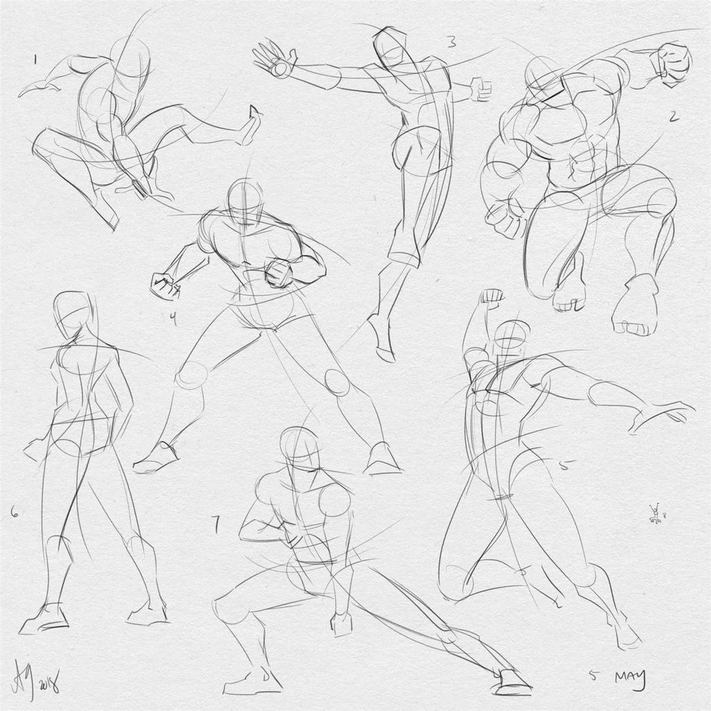 Fresh Figure Drawings 5 May 2018: Marvel by kuabci on DeviantArt