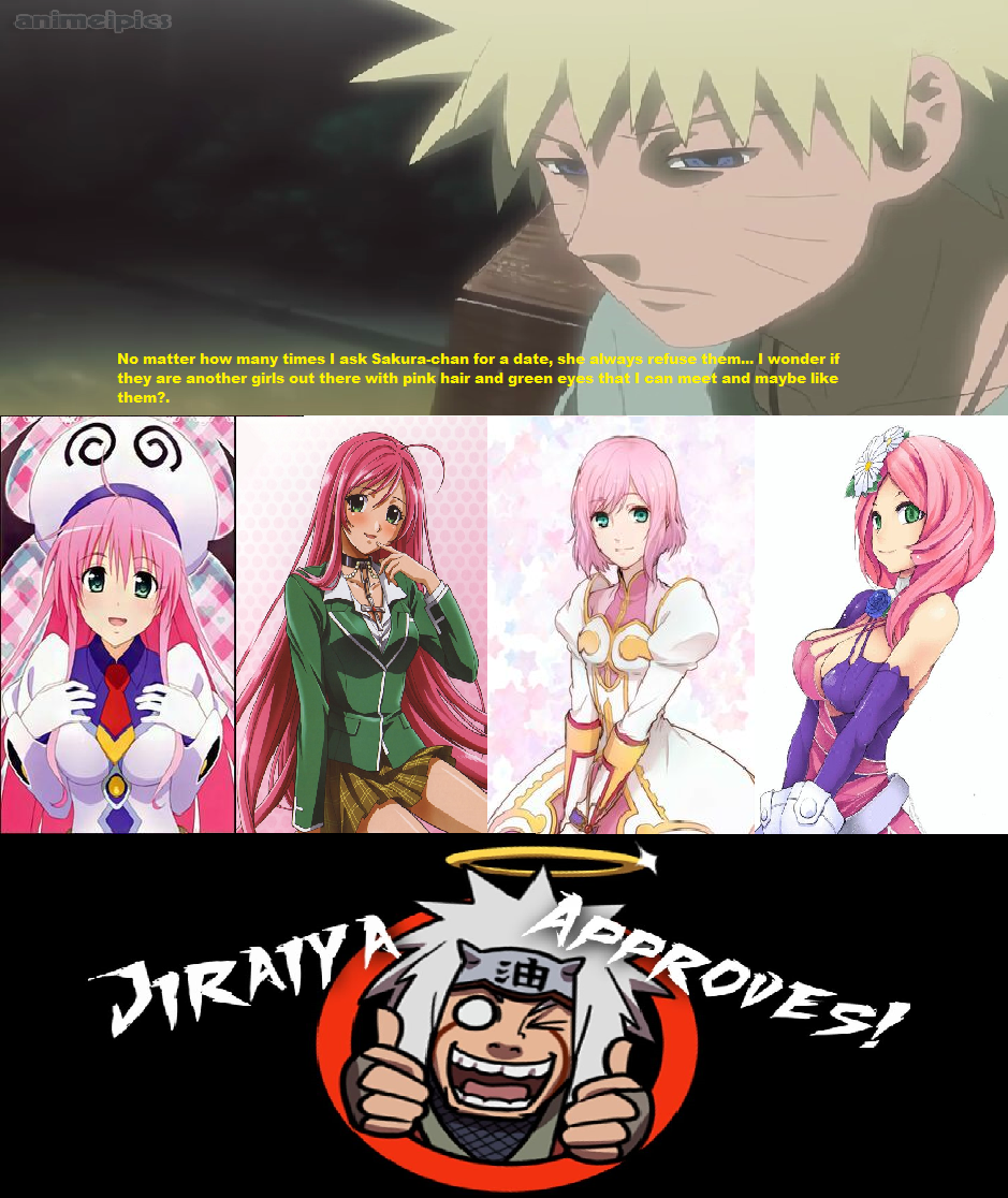 Naruto: Pink hair, green eyes. by donkike07 on DeviantArt Naruto: Pink hair, green eyes. by donkike07 on DeviantArt