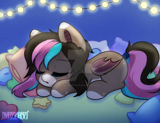 Sleeping baby batpony