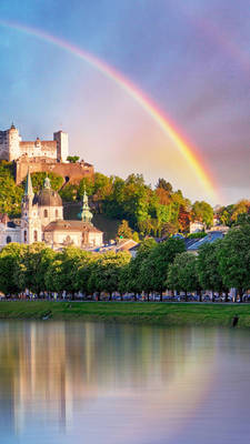 Rainbow and castle