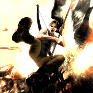 Lara Croft in action