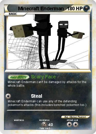 Minecraft Enderman Pokemon Card