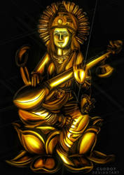 Goddess Saraswati by GUDDO7