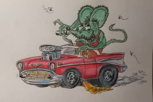 Rat Fink and 57 Chevy