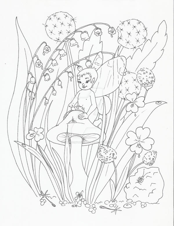 fairy baby with lily of the v.