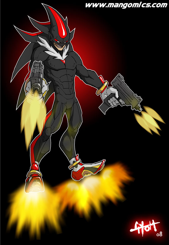 shadow with a gun, shadow the hedgehog