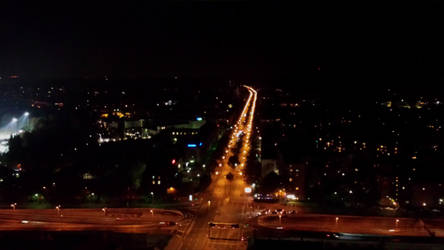 Empty streets at night in Berlin