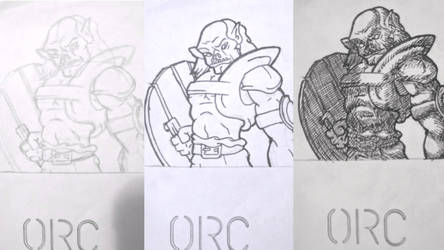 Traditionally Drawn Orc. Stage's.