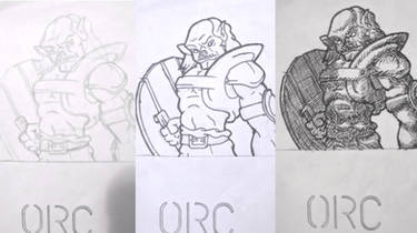 Traditionally Drawn Orc. Stage's.