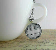 Little Raven Vintage Sheet Music Necklace